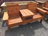 STAINED DOUBLE SEAT CEDAR BENCH 66''X24''