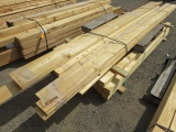 APPROX. (27) 8'X3 1/2''X3 1/2'' YELLOW CEDAR BEAMS & ASSORTMENT OF PINE BOARDS