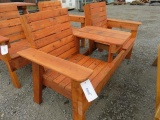 STAINED DOUBLE SEAT CEDAR BENCH 66''X24'