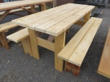 CEDAR TABLE W/(2) BENCHES