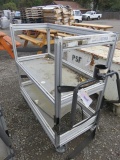 ROLL AROUND 2-SHELF ALUMINUM STOCK/PICKER CART