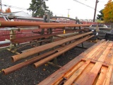 STEEL MATERIAL RACK W/ASSORTED STEEL PIPE/STEEL FLAT STOCK/C-CHANNEL AND SQAURE TUBES