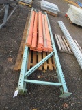 (2) PALLET RACK DUAL POSTS, & (6) PALLET RACK BEAMS