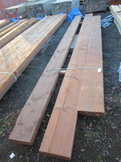 (3) 4" X 12" X 18' PRESSURE TREATED BEAMS