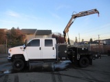 2007 GMC C5500 CREW CAB 4X4 CRANE TRUCK W/CENTER MOUNTED HIAB 077 CLX CRANE