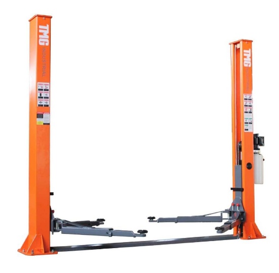 TMG INDUSTRIAL HEAVY DUTY 10000# TWO POST BASE PLATE AUTO LIFT