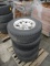 (4) BRIDGESTONE BLIZZAK P265/70R18 ON 6 LUG TIRES