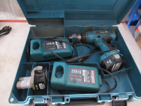 MAKITA CORDLESS DRILL W/ (2) BATTERIES & (2) CHARGERS