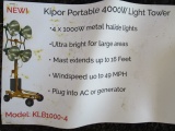 KIPOR KLB 1000-4 LIGHT TOWER FRAME IN CRATE W/ (4) LIGHTS & (4) 1000W LIGHT
