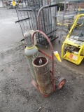 (2) COMPRESSED GAS CYLINDERS ON CYLINDER CART