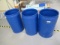 (3) 55 GALLON PLASTIC BARRELS