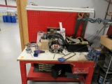 WORK BENCH W/VISE & ASSORTED TOOLS