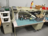 METAL WORK STATION W/ASSORTED ELECTRONICS TESTING EQUIPMENT