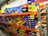 CONTENTS OF (3) SHELVES - ASSORTED SIZE PARTS BINS W/ASSORTED ELECTRICAL CO