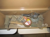 Knaack tool box, da sander and body repair tools