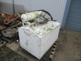 White fluid tank w/pump