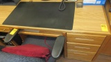 Wood desk, 2 cabinets & office chair