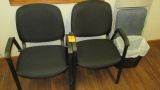 Lot of 2 office chairs, folding chair & trash cans