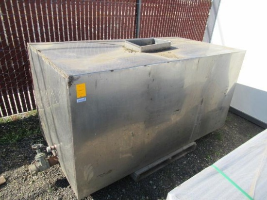 STAINLESS STEEL TANK W/ DISCHARGE VALVE (3' X 8' X 10')