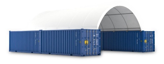 20' X 40' PVC FABRIC CONTAINER ROOF SHELTER