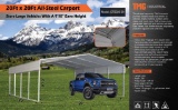 20' X 20' ALL STEEL CARPORT W/ 10' EAVE HEIGHT