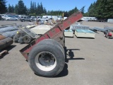 FRAME W/ TRAILER AXLE & TIRES ON 10 LUG WHEELS