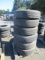 (6) 12R22.5 TIRES ON 10 LUG STEEL BUDD WHEELS