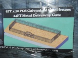 2020 STEELMAN METAL FENCE PANELS & 14' GATE, (20) 8' METAL FENCE PANELS & 14' BI-PARTING METAL GATE