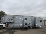 2013 HEARTHLAND 33QS GREYSTONE 5TH WHEEL TRAVEL TRAILER W/ (4) SLIDE OUTS