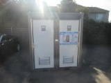 BASTONE PORTABLE BATHROOM UNIT W/ (2) INDIVIDUAL STALLS EACH W/ TOILET & SINK