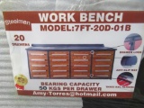 STEELMAN 7' METAL WORK BENCH W/ 20 DRAWERS & ANTI SLIP MATS