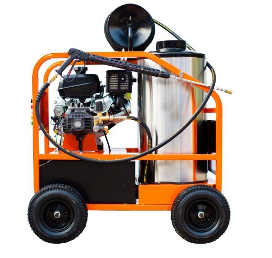 HOT PRESSURE WASHER W/ KOHLER ENGINE & 100' HOSE REEL, 4000 PSI (UNUSED)