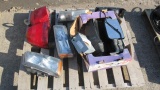 PALLET OF ASSORTED HEAD/TAIL LIGHTS & (2) TRUCK SIDE-MIRRORS