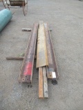ASSORTED STEEL I-BEAMS, CHANNEL & 3'' SQUARE TUBE