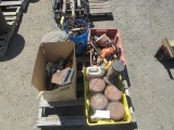 ASSORTED SAWS, TROWELS, STAIN AND MISC