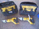 (2) DEWALT DCS494 20 VOLT CORDLESS 14 GUAGE SHEARS IN BAGS (NO BATTERIES)