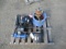 PALLET W/ (3) FOXBORO POWER POSITIONERS, (2) SMAILL HYDRAULIC CYLINDERS, BRASS FITTING & SMALL PIPE