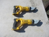 (2) DEWALT DCS494 14 GAUGE SWIVEL HEAD SHEARS IN TOOL BAGS (NO BATTERIES OR CHARGER)