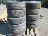 (10) ASSORTED TIRES, (6) ON WHEELS, (4) TIRES ONLY