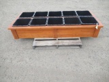 (1) 3' X 6' X 1' PLANTER BOX WITH (10) 1' X 1' PLASTIC PLANT BOXES