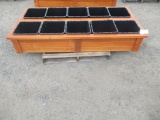 (2) 18'' x 6' x 1' PLANTER BOXES WITH (5) 1' X 1' PLASTIC PLANT BOXES