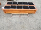 (2) 18'' x 6' x 1' PLANTER BOXES WITH (5) 1' X 1' PLASTIC PLANT BOXES