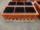 (2) 18'' X 4' X 1' PLANTER BOXES, WITH (3) 1'X 1' PLASTIC BOXES