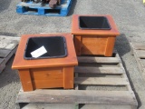 (2) 18'' X 18'' X 1' PLANTER BOX WITH (1) 1' X 1' PLASTIC PLANTER BOX