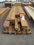 LOT OF ASSORTED SIZE & LENGTH PRESSURE TREATED BEAMS & BOARDS
