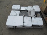 PALLET W/ (10) PROJECTORS & PALLET W/ ASSORTED PROJECTOR PARTS & CABLES