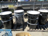 (4) 50 GALLON METAL DRUMS (BLACK)