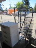 ASSORTED METAL DISPLAY RACKS & PLASTIC CABINET