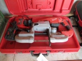 MILWAUKEE V28 CORDLESS BANDSAW W/ (2) BATTERIES & CHARGER
