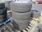 (4) GOODYEAR WRANGLERS 265/60R20 TIRES ON 8 LUG CHEVEROLET WHEELS